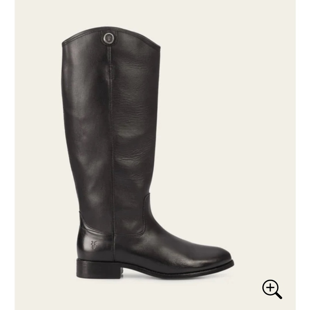 Frye Melissa Button Black leather riding boots